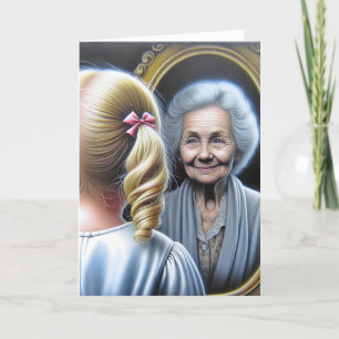 Carte Fille d'anniversaire et vieille dame