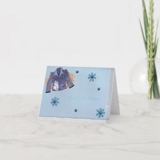 Carte fille d'anniversaire Jean Jacket