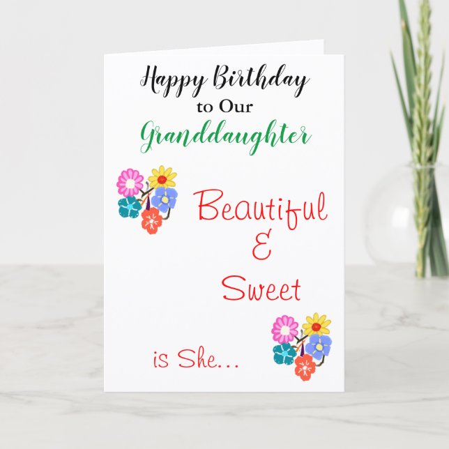 Carte Fille d'anniversaire Jolie Fleurs (Devant)