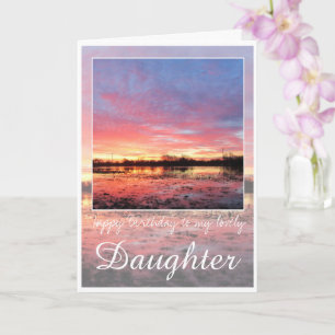 Carte Fille D'Anniversaire, Lever De Soleil Rose Étonnan