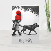 Fille d'anniversaire marchant son chien