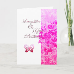 Carte Fille d'anniversaire (rose)