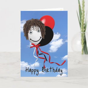 Carte Fille d'anniversaire sur le ballon de la fête