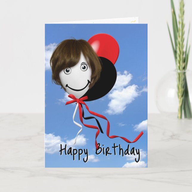 Carte Fille d'anniversaire sur le ballon de la fête (Devant)