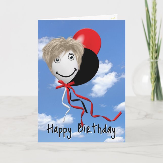 Carte Fille d'anniversaire sur le ballon de la fête (Devant)