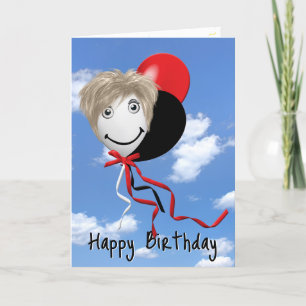 Carte Fille d'anniversaire sur le ballon de la fête