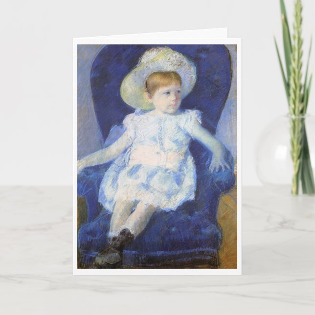 Carte Fille dans une chaise bleue, Mary Cassatt (Devant)