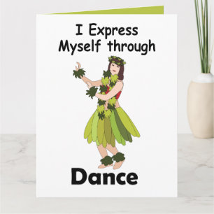 Carte Fille danseuse de hula s'exprimant à travers la da