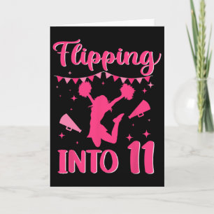 Carte Fille de 11 ans cheerleading d'anniversaire 11e Ch