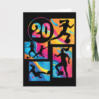 Carte Fille de 20 ans footballeuse 20 ans