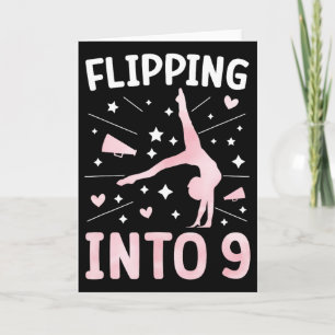 Carte Fille de cheerleading pour 9e anniversaire de neuf