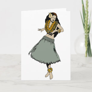 Carte Fille de danse polynésienne