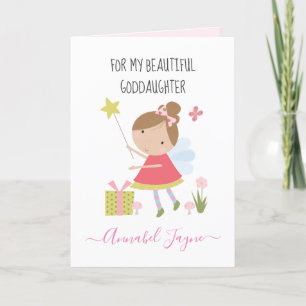 Carte Fille de Dieu anniversaire fée filles rose lunatiq