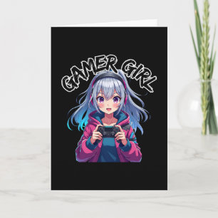 Carte Fille de joueur de jeux vidéo Anime Mignon Jeu vid