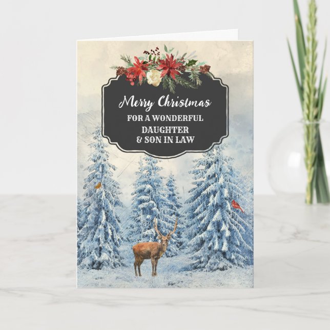 Carte Fille de la forêt et son droit Joyeux Noël (Devant)