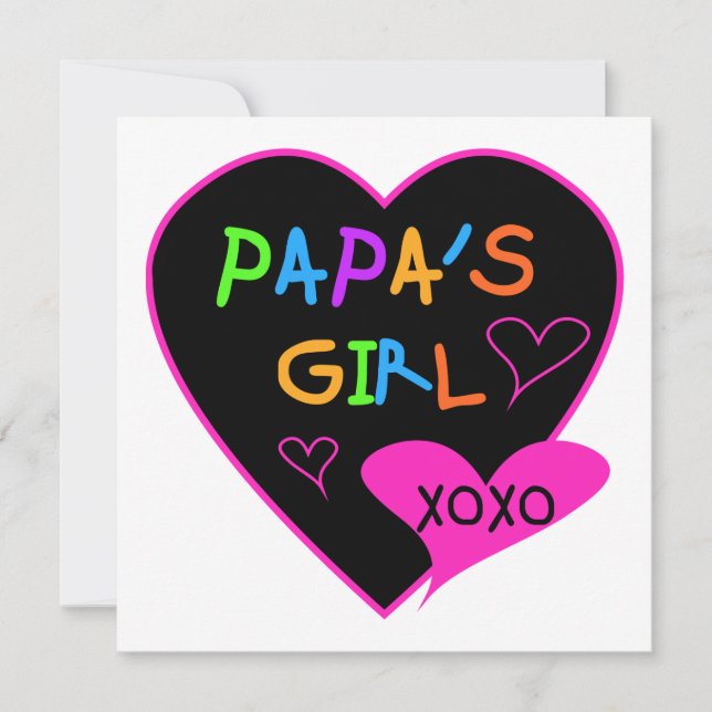 Carte Fille de Papa Tee - shirts, Casquettes, Mugs, Bout (Devant)