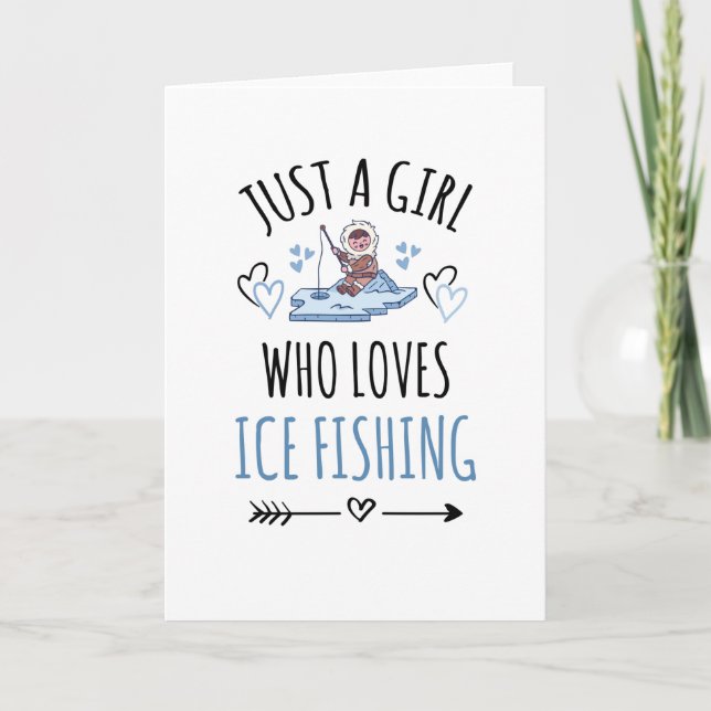 Carte Fille de pêche sur glace | Pêcheuse sur glace Femm (Devant)