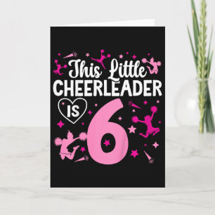 Carte Fille de pom-pom girl de 6 ans pour anniversaire _