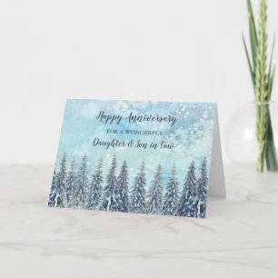 Carte Fille d'hiver et son en droit Anniversaire Mariage