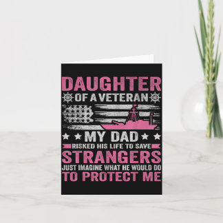 Carte Fille d'un vétéran Papa vétéran Fille vétéran