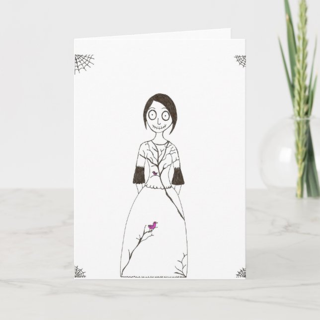 Carte Fille éffrayante d'araignée (Devant)