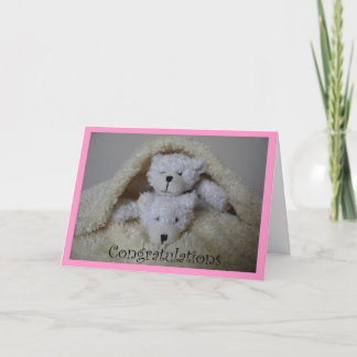 Carte fille empilée jumeaux félicitations