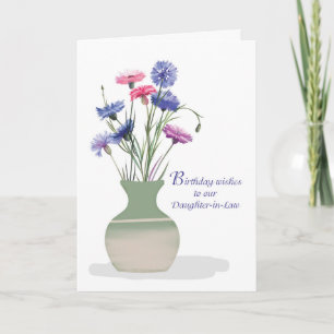 Carte Fille en droit Anniversaire Souhaits Fleurs de maï