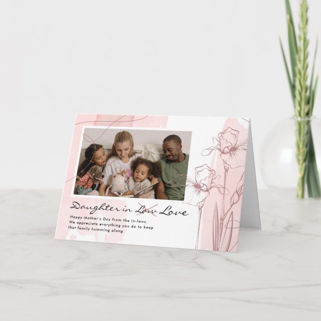 Carte Fille en droit Fête des mères | Photo florale (Devant)