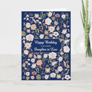 Carte Fille en droit Fleurs éparses d'anniversaire