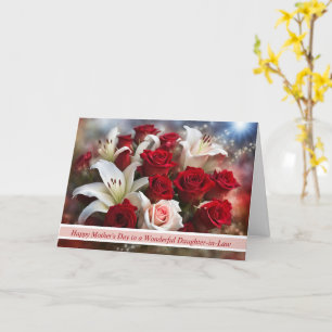 Carte Fille en droit Joyeuse Fête des mères avec un joli
