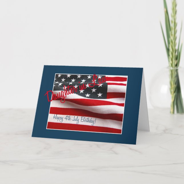 Carte Fille en droit Joyeux 4 Juillet anniversaire (Devant)