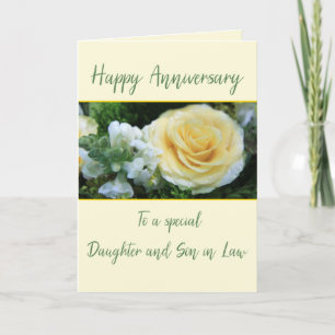 Carte Fille et fils de l'anniversaire en droit Rose jaun