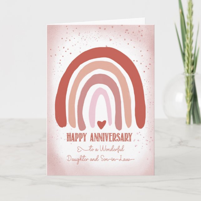 Carte Fille et Fils en Droit Anniversaire Rose tendre (Devant)