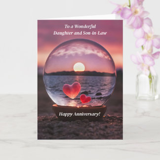 Carte Fille et fils en droit Coeurs Anniversaire