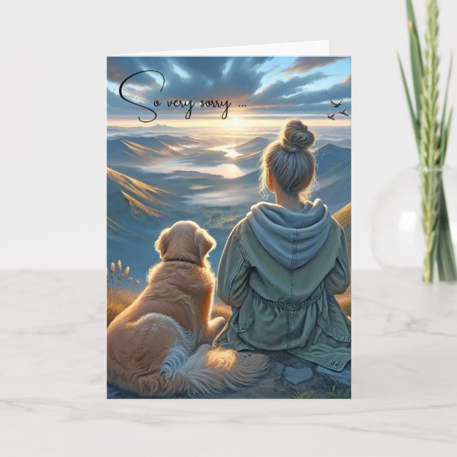 Carte Fille et Golden Retriever animal de compagnie perd (Devant)
