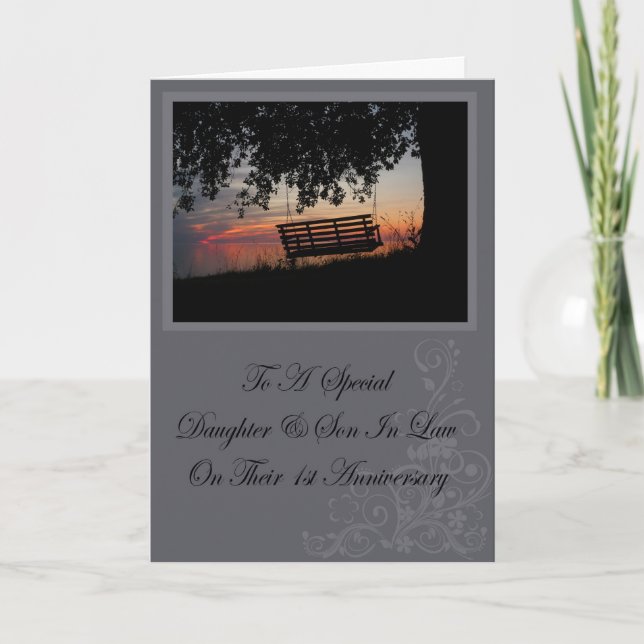 Carte fille et son en droit 1er anniversaire (Devant)