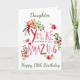 Carte FILLE EXTRAORDINAIRE à votre **18e** ANNIVERSAIRE