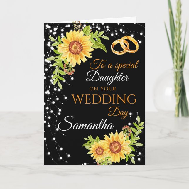 Carte Fille Fête de mariage Félicitations tournesol (Devant)