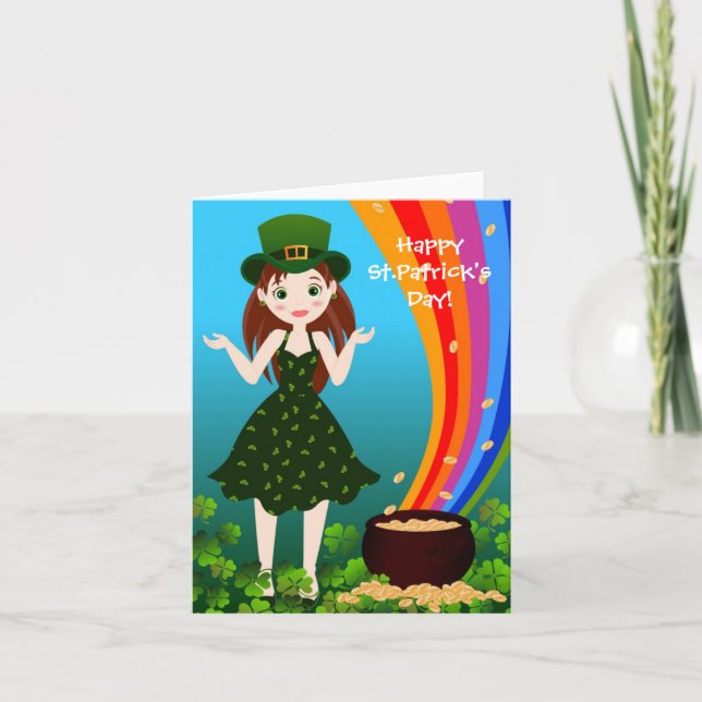 Carte Fille fête Saint Patrick (Devant)