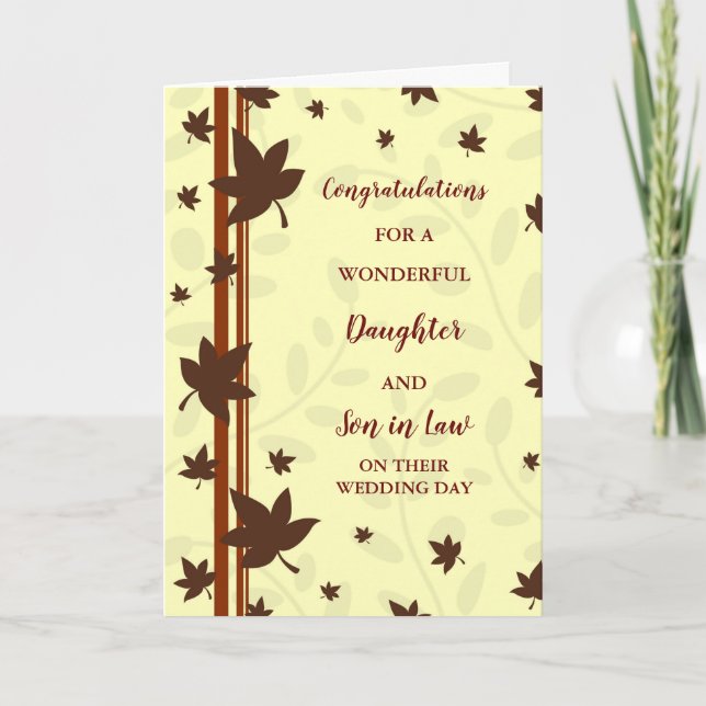 Carte Fille & Fils en droit Jour de mariage Félicitation (Devant)