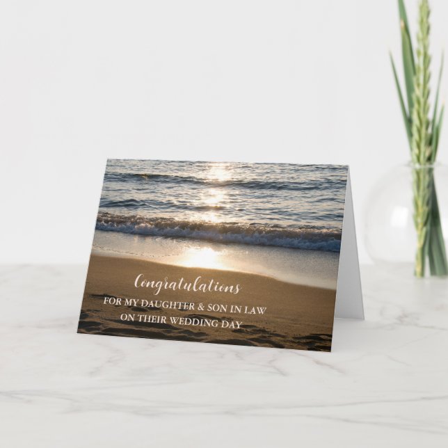 Carte Fille & Fils en droit Jour de mariage Félicitation (Devant)