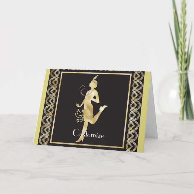 Carte Fille Flapper des années 1920 Thunder_Cove (Devant)