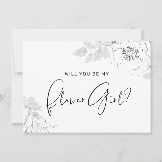 Carte Fille Fleur d'Illustration Florale Botanique (Devant)