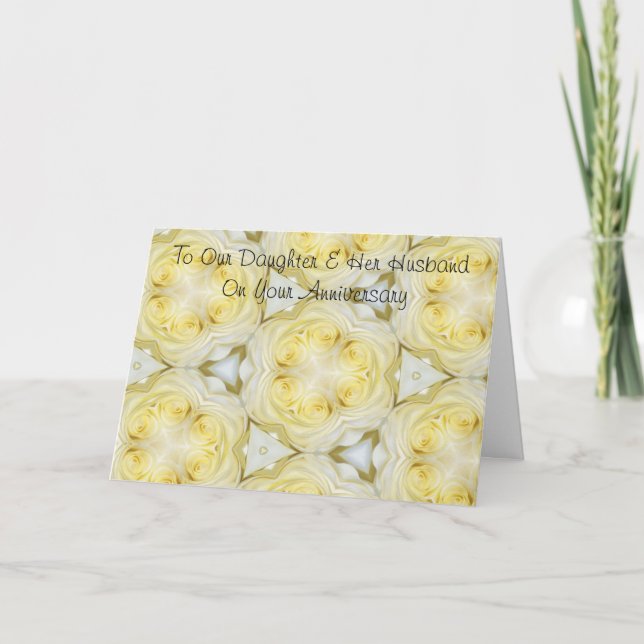 Carte Fille Florale Mari Anniversaire personnalisé (Devant)