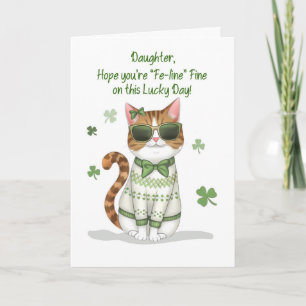 Carte Fille Funny Fille Chat Lunettes de soleil Jour de