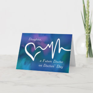 Carte Fille Futur Docteur Fête Merci Bleu