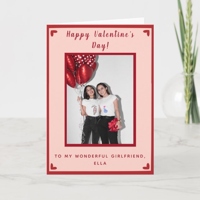 Carte Fille Gay Couple Photo Saint Valentin Romantique (Devant)