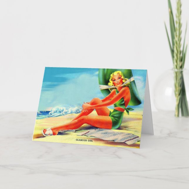 Carte Fille glamour des années 1940 (Devant)