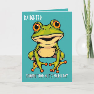 Carte Fille grenouille drôle coassement anniversaire joy