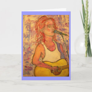 Carte fille guitare d'anniversaire heureuse